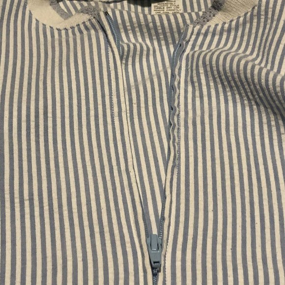 Vintage Willow Ridge Blue And White Striped Metal Zipper Women’s Jacket Medium - Picture 9 of 12